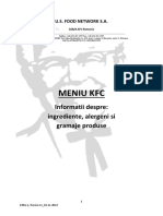 KFC Menu Informatii Suplimentare