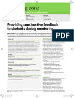 Learning Zone: Providing Constructive Feedback To Students During Mentoring