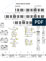 Partitura para Colegio de Canción Llueve Sobre La Ciudad de Los Bunkers