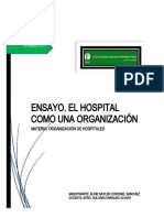 Ensayo. El Hospital Como Una Organizacion