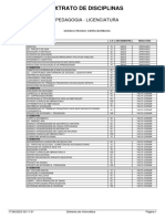 Extrato de Disciplinas: Pedagogia - Licenciatura