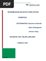 Informe Base de Datos Open Office