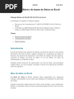 Manejo Básico de Bases de Datos en Excel