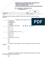 3rd Quarterly Exam in Mathematics 2