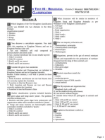 Chapter Test # 2 Biological Classification BIO Prodigy Test Series