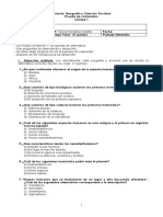 Prueba 7°básico. Historia. Unidad 1. Proceso de Hominización.