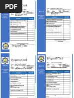 Progress Card HUMSS