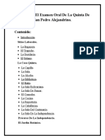 Guion para El Examen Oral de La Quinta de San Pedro Alejandrin