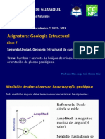 Clase 7 - Geologia Estructural - Rumbos y Azim - Brújula de Minas - Notación