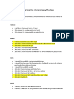 Calendario de Días Internacionales y Mundiales