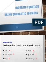 The Quadratic Formula