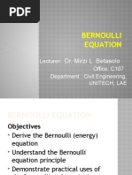 Bernouli's Equation and Its Application