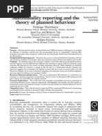 Sustainability Reporting and The Theory of Planned Behaviour