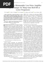 V-Band GaAs Metamorphic Low-Noise Amplifier Design Technique For Sharp Gain Roll-Off at Lower Frequencies