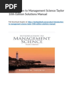 Introduction To Management Science Taylor 10th Edition Solutions Manual