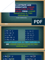 ,,differentiate Linear Inequalities in Two Variables From Linear