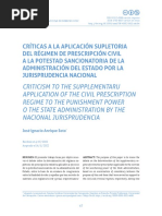 CRÍTICAS A LA APLICACIÓN SUPLETORIA - José Ignacio Anrique Soto