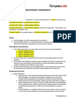 Investment Agreement Template