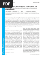 Bacteria From The Citrus Phylloplane Can Disrupt Cell-Cell Signalling in Xanthomonas Citri and Reduce Citrus Canker Disease Severity