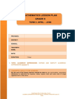 ALGEBRAIC EXPRESSIONS Term 2 Lesson 7 Grade 8