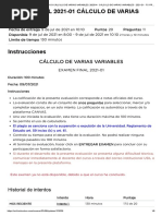 Alexamen Final 2021-01 Cálculo de Varias Variables - 262314 - Cálculo de Varias Variables - 2021-01 - Fc-Preciv03b1m