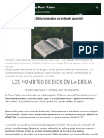 Los Nombres de Dios en La Biblia (Ordenados Por Orden de Aparición)