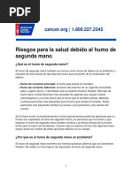 Riesgos para La Salud Debido Al Humo de Segunda Mano