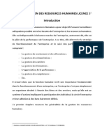 Cours de Gestion Des Ressources Humaines Licence 3