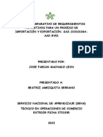 Cuadro Comparativo de Requerimientos Normativos para Un Proceso de Importación y Exportación