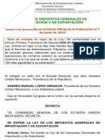 Ley de Los Impuestos Generales de Importacion y de Exportacion-2022