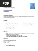 Curriculum Vitae Shyam Ranjan Mohanty