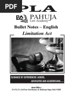 Limitation Act Bullet Notes by Anuraag Sir