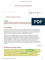 Entry - Techniques - Strategies (Of Translation)