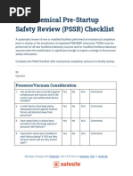 Petrochemical PSSR Checklist