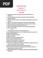 Worksheet - 2 Federalism