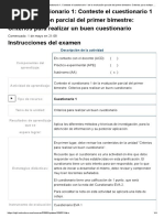 Examen - (AAB01) Cuestionario 1 - Conteste El Cuestionario 1 de La Evaluación Parcial Del Primer Bimestre - Criterios para Realizar Un Buen Cuestionario