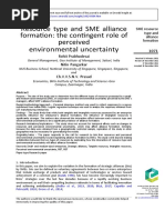 JSBED-2-Resource Type and SME Alliance Formation - The Contingent Role of Perceived Environmental Uncertainty