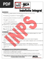 INPS Indefinite Integration Study Material