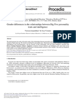 Gender Differences in The Relationships Between Big Five Personality Traits and Intelligence