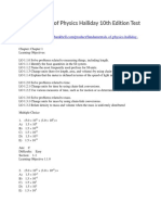 Fundamentals of Physics Halliday 10th Edition Test Bank