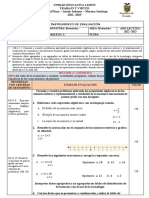 EVALUACIÓN QUIMESTRAL 8vo