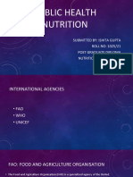 Public Health Nutrition: Submitted By: Ishita Gupta ROLL NO: 1025/21 Post Graduate Diploma Nutrition and Dietetics