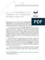 La Venta de Derechos y La Formación de Comunidades en Predios Agrícolas