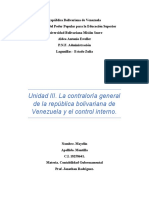 Unidad III. La Contraloría General de La República Bolivariana de Venezuela y El Control Interno