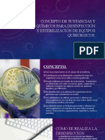 Concepto de Sustancias y Químicos para Desinfección y Esterilizacion de Equipos Quirurgicos