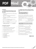 Open Mind Pre-Intermediate Unit 8 Grammar and Vocabulary Test B