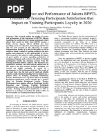 Quality of Service and Performance of Jakarta BPPTL Teachers On Training Participants Satisfaction That Impact On Training Participants Loyalty in 2020