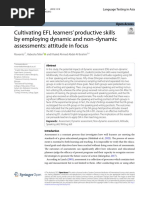 Cultivating EFL Learners' Productive Skills by Employing Dynamic and Non-Dynamic Assessments: Attitude in Focus