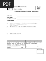 GCSE Electronics - Coursework Mark Scheme