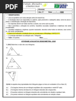 Aluno (A) : Ano: 8º Data: - / - /2020: Disciplina: Geometria Professor (A) :mattheus